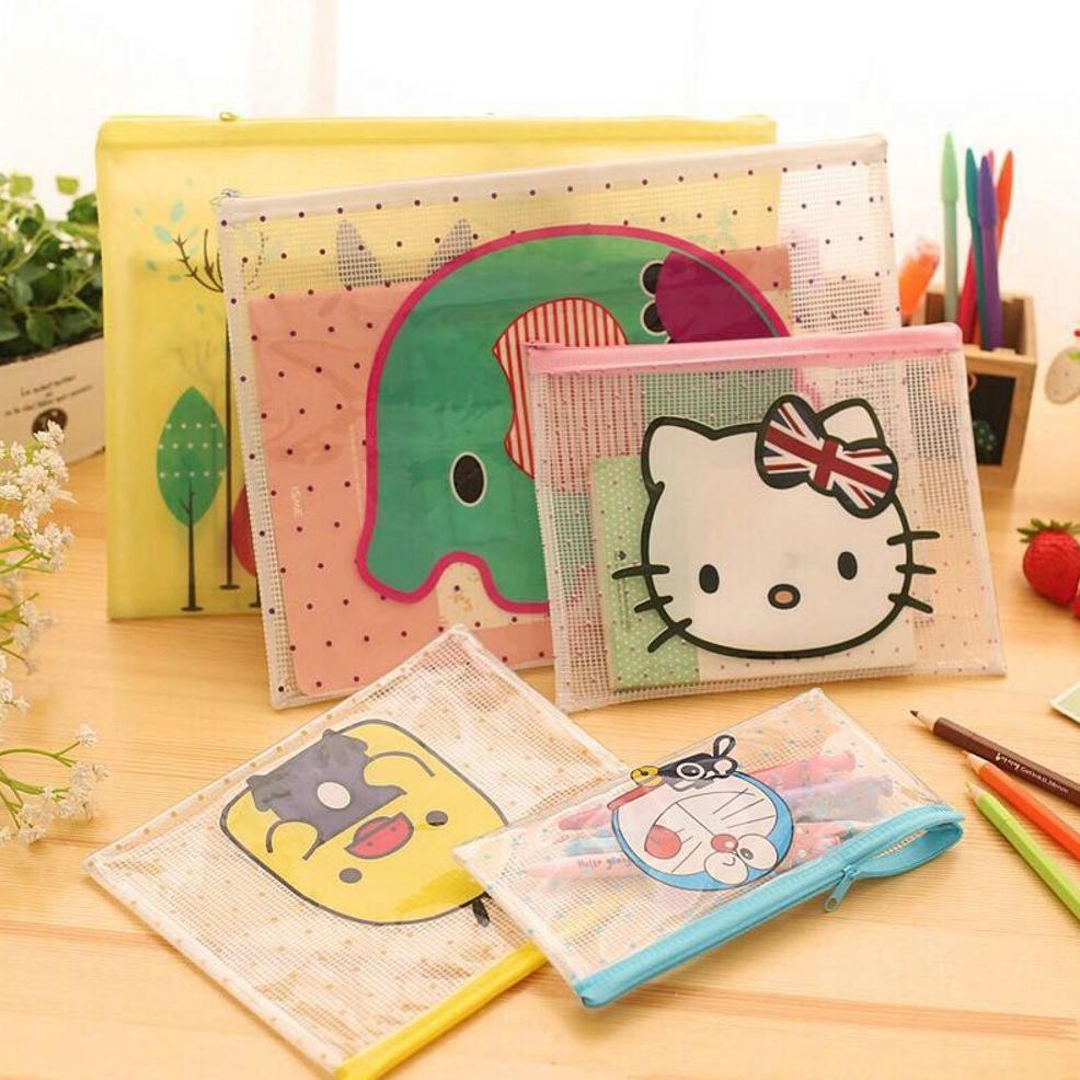 

Tempat Pensil Zipper / Zipper Bag Transparan Motif Kartun Lucu Large