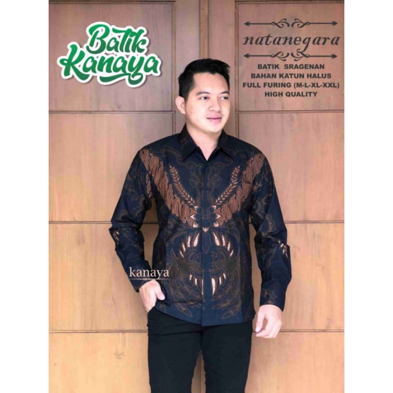 Kanaya Baju Batik Pria Lengan Panjang Modern NATANEGARA Full Furing