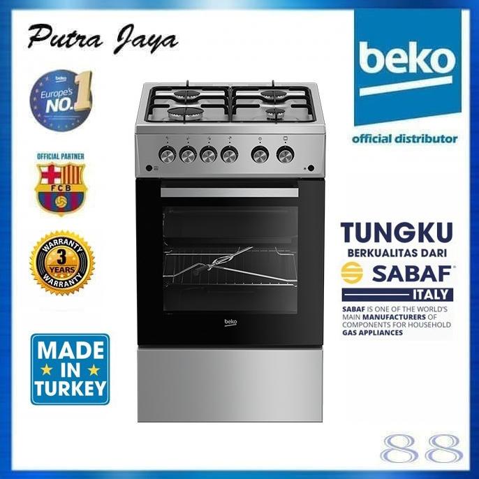 Beko Free Standing Gas Cooker Kompor Oven FSGT52110GS Star Seller