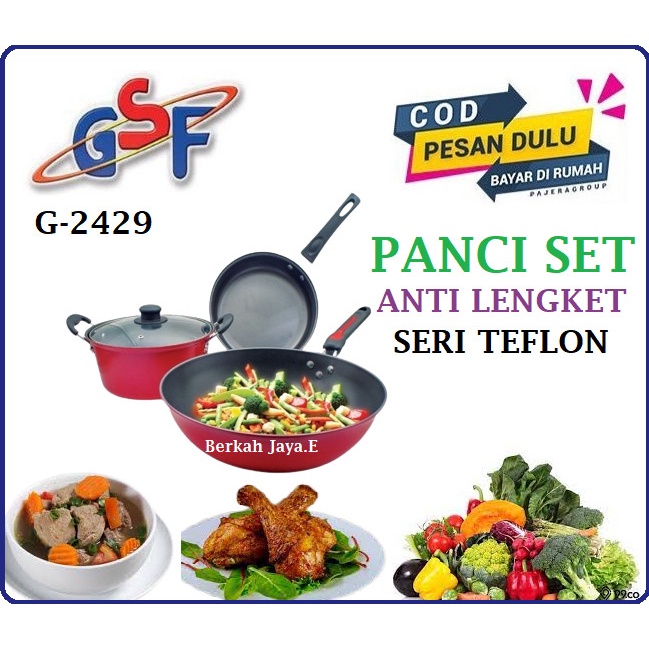 Panci Set GSF-2429 Panci 4 Set Anti Lengket Panci Set Multifungsi