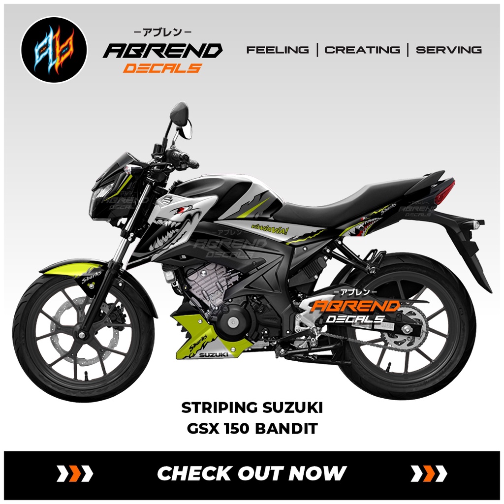 Striping Gsx 150 Bandit Shark / Stiker Motor Suzuki Gsx Desain Custom / Stock Decal / List Variasi
