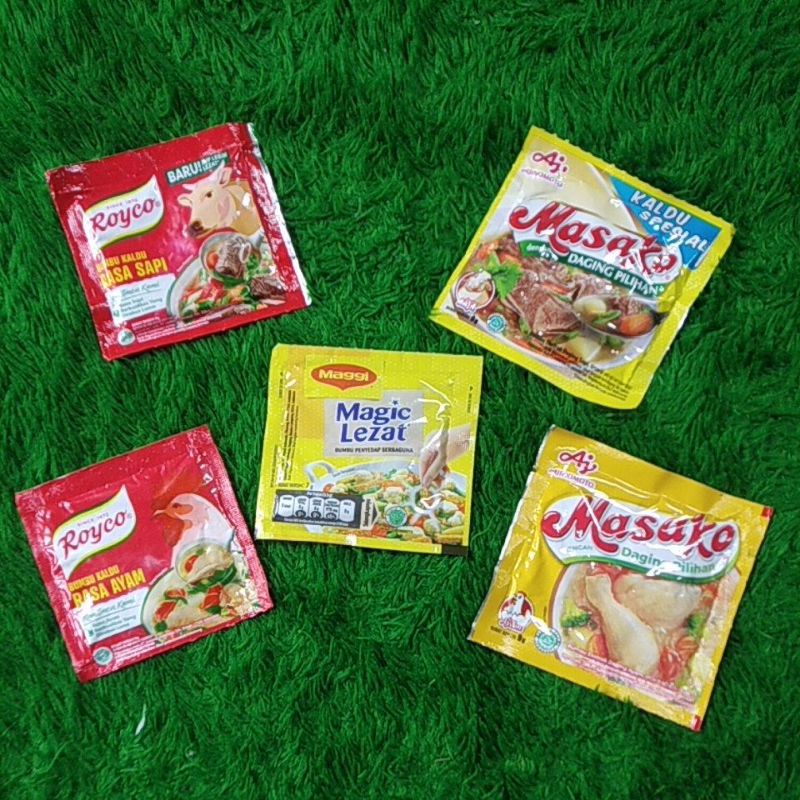 Royco ayam sapi 8gr/ masako ayam sapi 9gr /magic lezat 7gr ecer 500