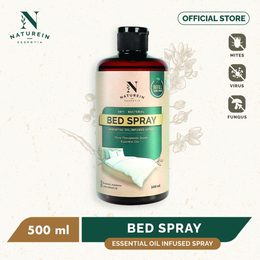 Naturein Essentia Bed Spray 500ml REFILL Semprotan Anti Tungau Virus