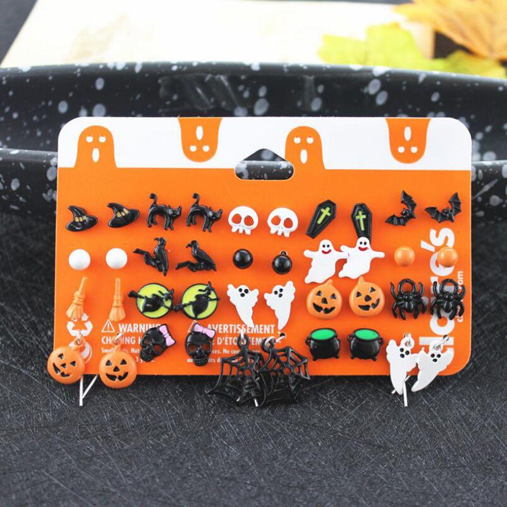 Mxbeauty Anting Tusuk Wanita Punk Untuk Perempuan Bat Pumpkin Spider Drop Earrings