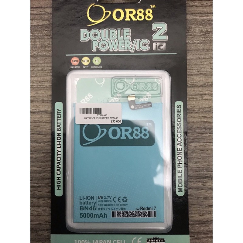 Baterai Oriens88 Double Power Redmi 7/Note 8 BN46