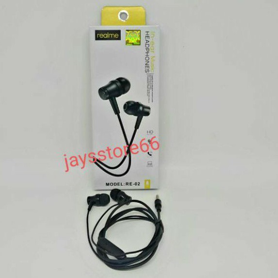 Handsfree Headset Earphone Realme RE-02 Mega Bass With Mic