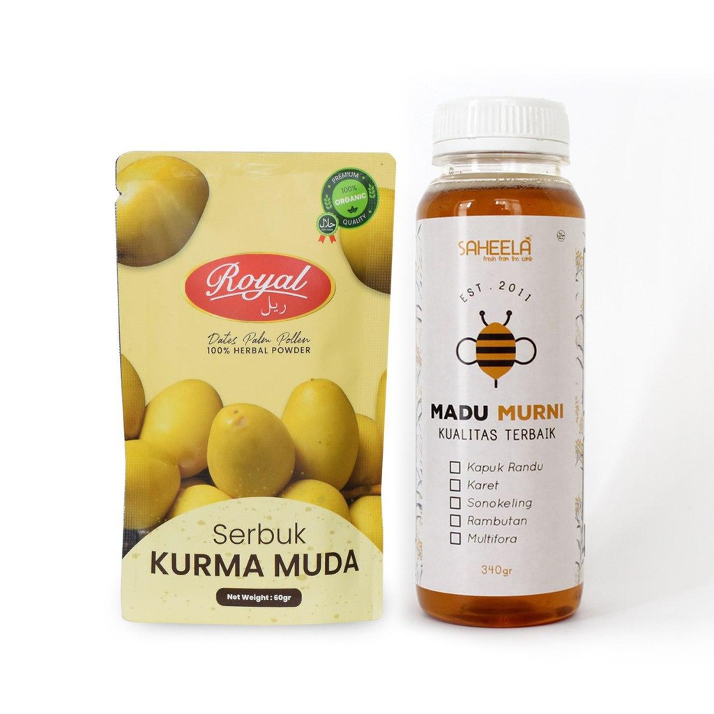 

Paket Promil “Serbuk Kurma Muda 60g+ Madu Murni 340g”