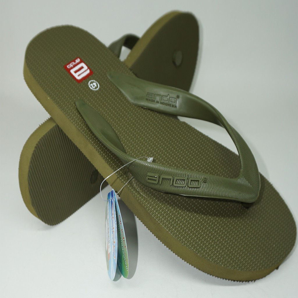 Sandal Jepit Pria Ando Hawaii Olive