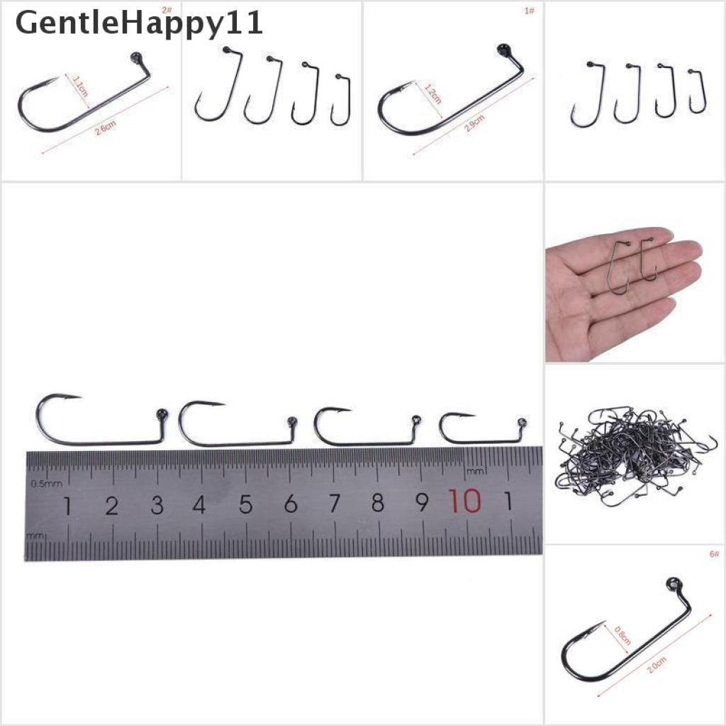 Gentlehappy 100pcs Kail Pancing Siku 90 Derajat Bahan Carbon Steel Ukuran 1# To 6#