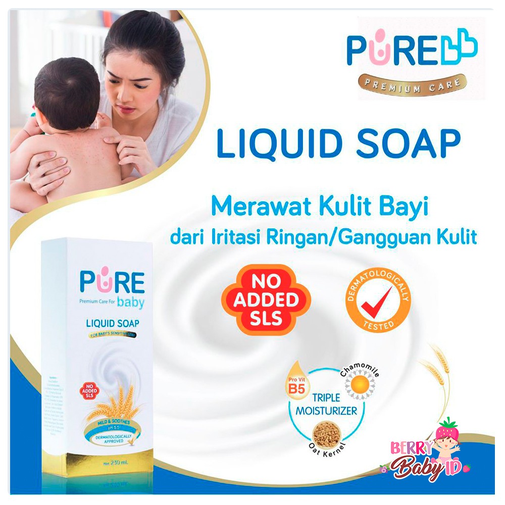 PureBB Baby Liquid Soap Sabun Mandi Kulit Bayi Sensitif 230 Ml Pure BB Pure Baby Berry Mart