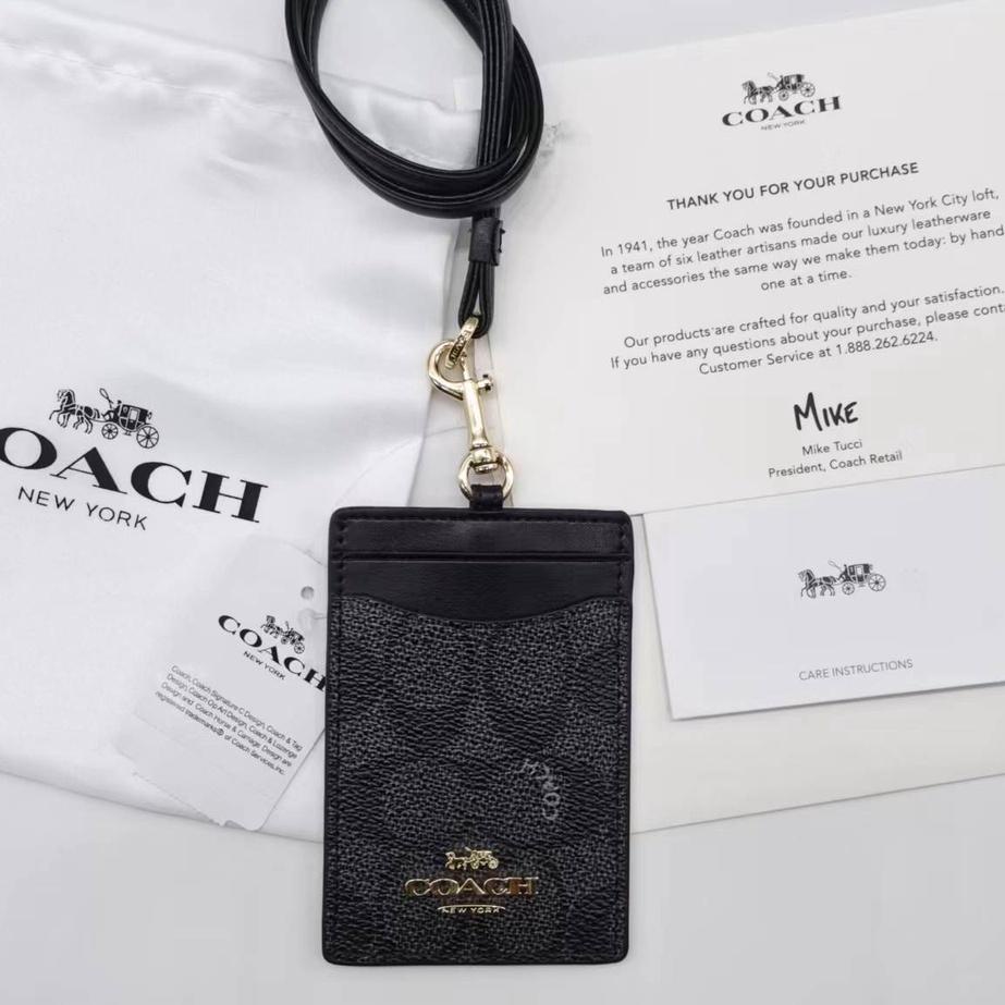 

Promosi Model baru - Baru!! Coach Metal LOGO Lanyard ID Card Holder Name Tag Delapan Warna 100% Asli