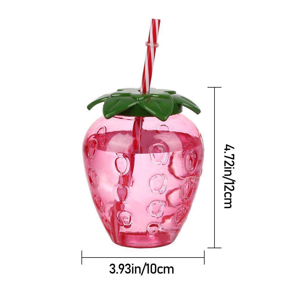 Suyo Strawberry Straw Cup Summer 500ml Botol Air Minum Plastik Food Grade