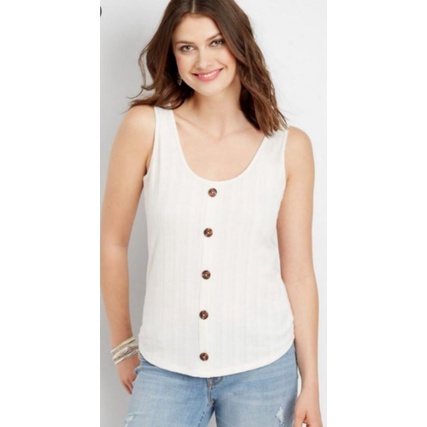 MAURICES RIBBED KNIT BOTTON FRONT TANK/LIMITED STOCK