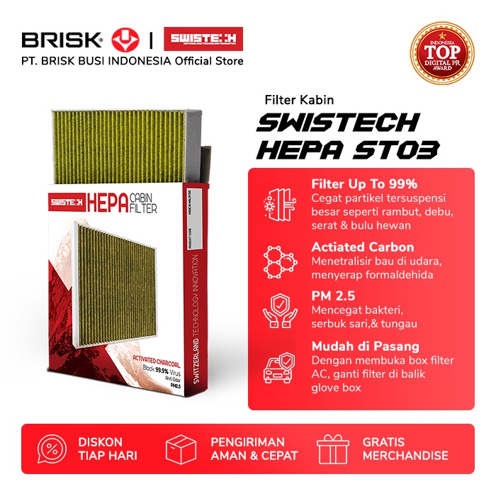 Filter AC Avanza Xenia Filter Kabin Mobil HEPA Swistech ST03