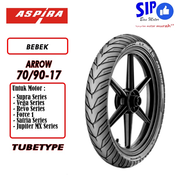 Ban motor bebek Aspira Arrow 70 90 17 Tubetype