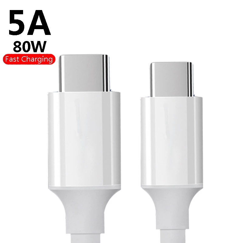 1Meter 5A 80W PD Fast Charging Cable Data Cable/ USB Type C To Type C Cable for HUAWEI Samsung Xiaomi MacBook