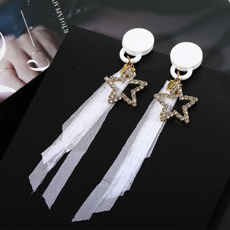 Pentagram zircon Super fairy renda anting-anting Korea temperamen kepribadian wanita anting-anting K