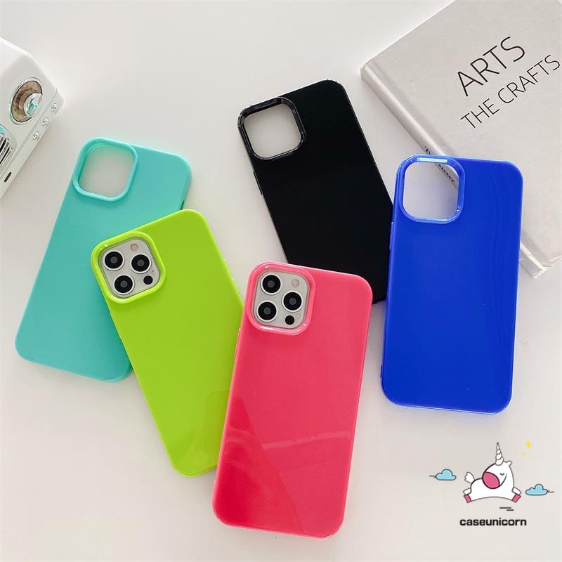 Soft Case TPU Warna Permen Glossy Untuk IPhone 11 XR 7 8 Plus 7plus 8plus 13 14 Pro Max 14 Plus 14 Pro