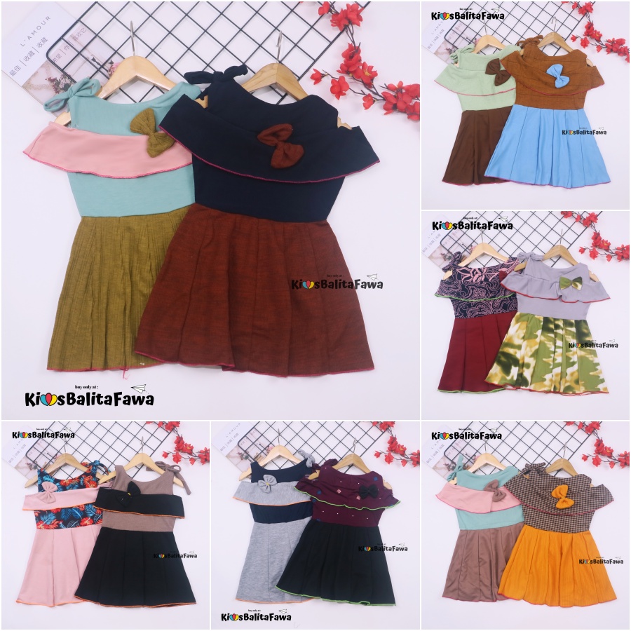 Dress Rachel uk 1-2 Tahun / Dres Kensi Pakaian Export Quality Anak Perempuan Gaun Baju Pesta