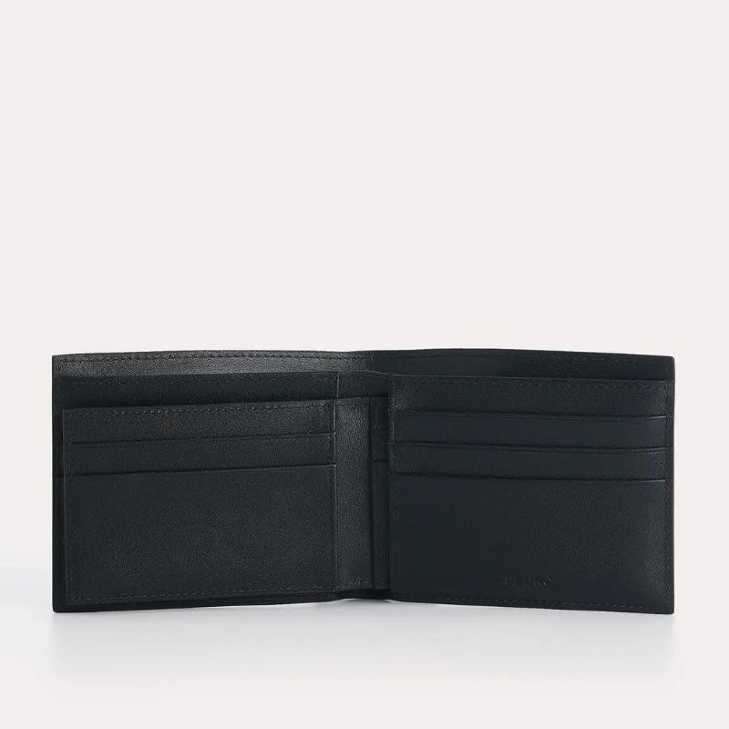 PDRO Men Textured Leather Bi-Fold Wallet with Insert