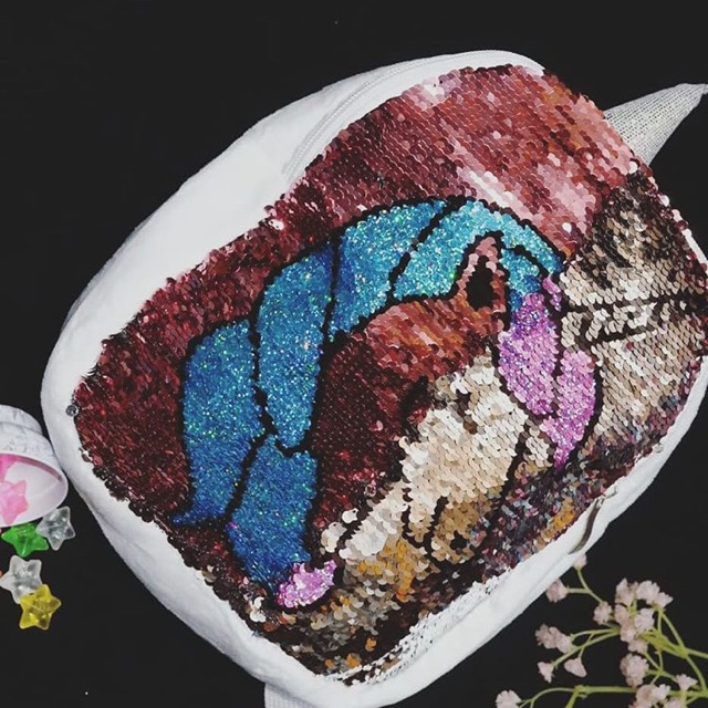 CUCI GUDANG Tas sequin unicorn (FULL)