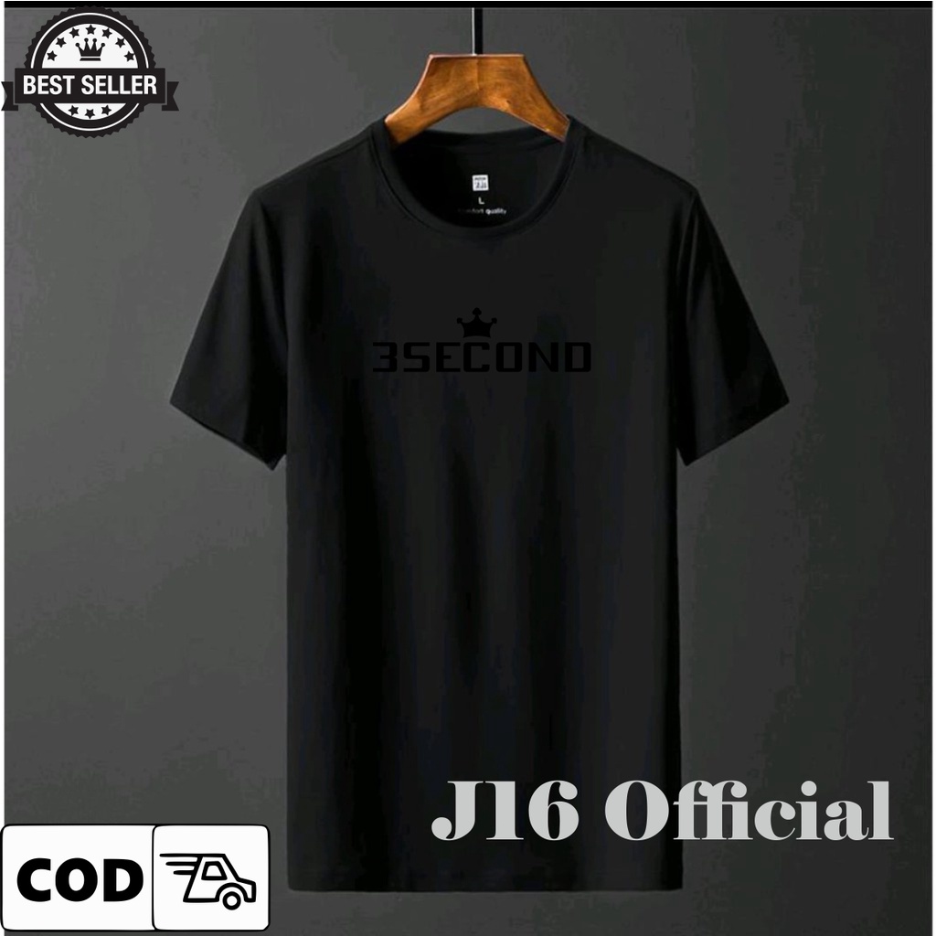 3SECOND T-shirt Kaos Pendek Distro Pria Bahan Cotton Combed 30s Premium