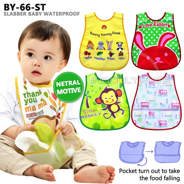 Sleber Slaber bib WATERPROOF celemek air liur / Celemek handuk Makan bayi BY-66 ST