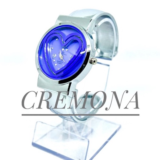 CREMONA Jam Tangan Analog Model Gelang Import Murah Wanita Cewek Motif Love