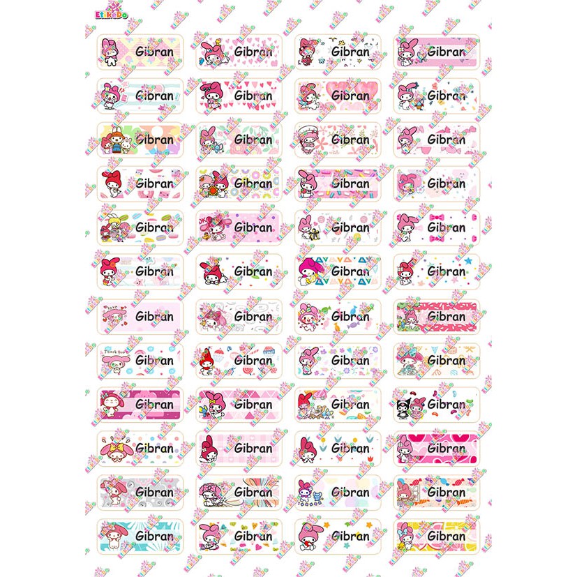 

LABEL NAMA MELODY 192 STIKER - ANTI AIR/ROBEK/LUNTUR -1 Nama ME1XS1