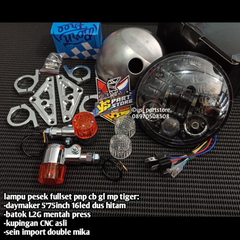 paket lampu pesek daymaker fullset pnp CB GL megapro tiger