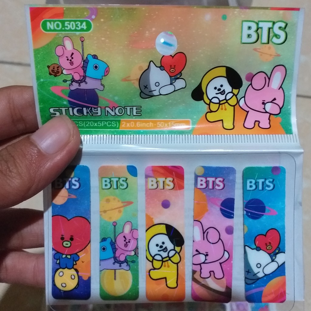 

2 PAK PEMBATAS BUKU BTS / PEMBATAS PLASTIK / NOTE STICK