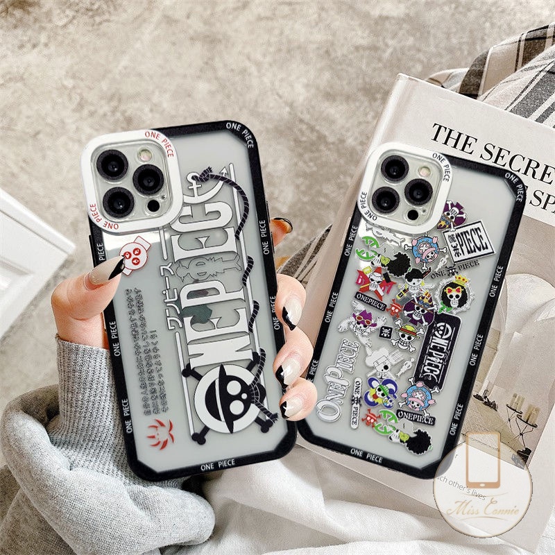 IPHONE Shockproof Soft Case Kompatibel Untuk Iphone6 6s 7 8 Plus 11 12 14 Pro XS Max XR X SE 13 Pro Max Kartun One Piece Pola Bening Lembut TPU Kembali Kamera Perlindungan Casing Transparan