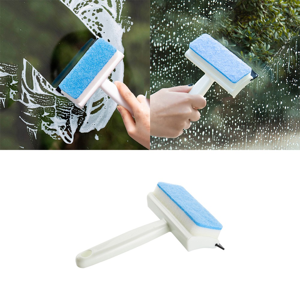 Double-sided Cleaning Brush Spray Window Glass Brush Scraper Home Window Cleaning Brush /Household Multi function Deep Clean tool