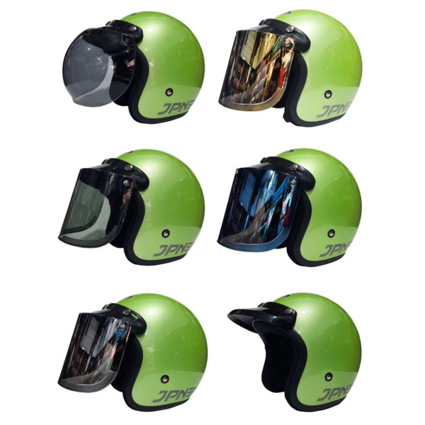 Helm JPN Hijau apel Apple Green Glossy