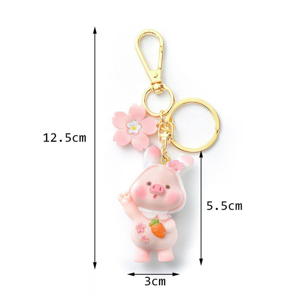 Lily Keyring Backpack Pink Piggy Liontin Lucu