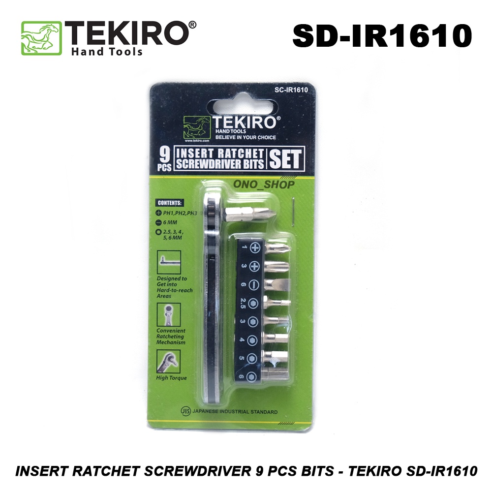Tekiro Obeng Ratchet Set 9 Pcs - Ratchet Screwdriver Set