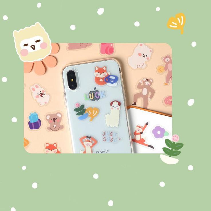 

Kirim Langsung PIKKM All Things Cute Flake Stickers Set / Stiker Sticker Plastik Transparant Lucu Un