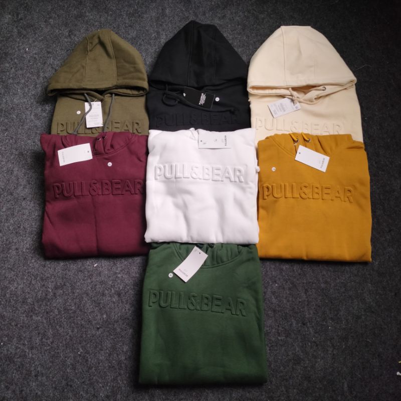 SWEATER HOODIE PULL&amp;BEAR EMBOOSD TIMBUL 3D PREMIUM HIGH QUALITY FULLTAG&amp; LEBEL ( TERBESTSELLER ) HOODIE PRIA WANITA UNISEX