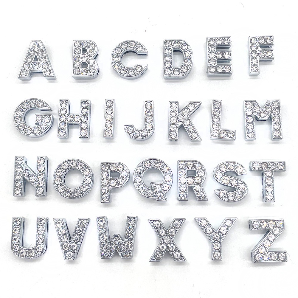 Charms Crocs Bentuk Angka / Alfabet Bahan Alloy Untuk Dekorasi Sepatu