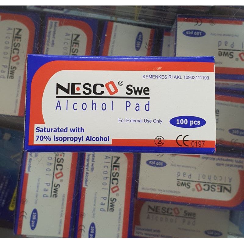Tisu alkhol /Alkohol swabs/Alcohol swabs/ isi 100pc/Alkohol cair 70%