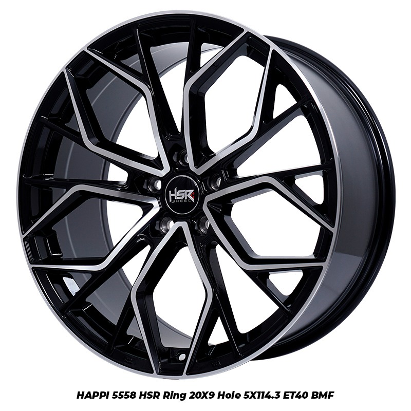 Velg Mobil HSR HAPPI 5558 Ring 20 Pelek Racing CRV Almaz Innova Terios Black Polish