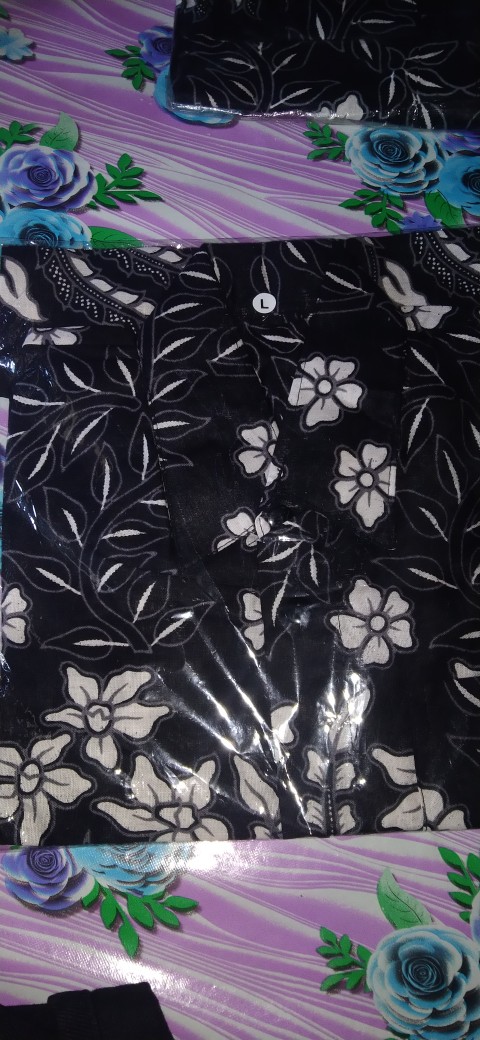 Maura Coupel Batik Couple Keluarga Sania Ruffle Ori Ndoro Jowi Dnt Motif Manuk Tarung Putih