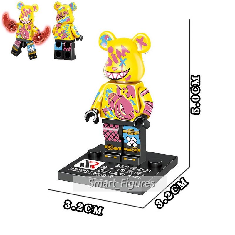 Bearbrick Mainan Balok Bangunan Minifigures Astro Boy Bear Luffy Punk Untuk Koleksihadiah