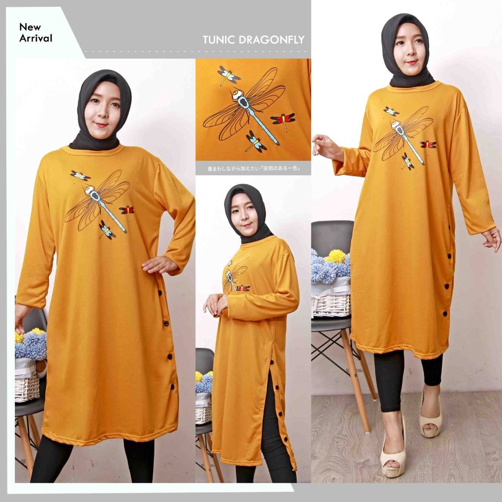 COD TUNIK DRAGONFLY XXL FASHION  ATASAN WANITA MUSLIMAH