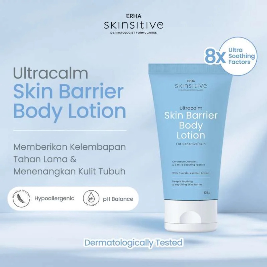 ERHA Skinsitive Ultracalm Face Wash | Face Toner | Body Lotion | Skin Barrier Face Moisturizer | Soothing Facial Mask