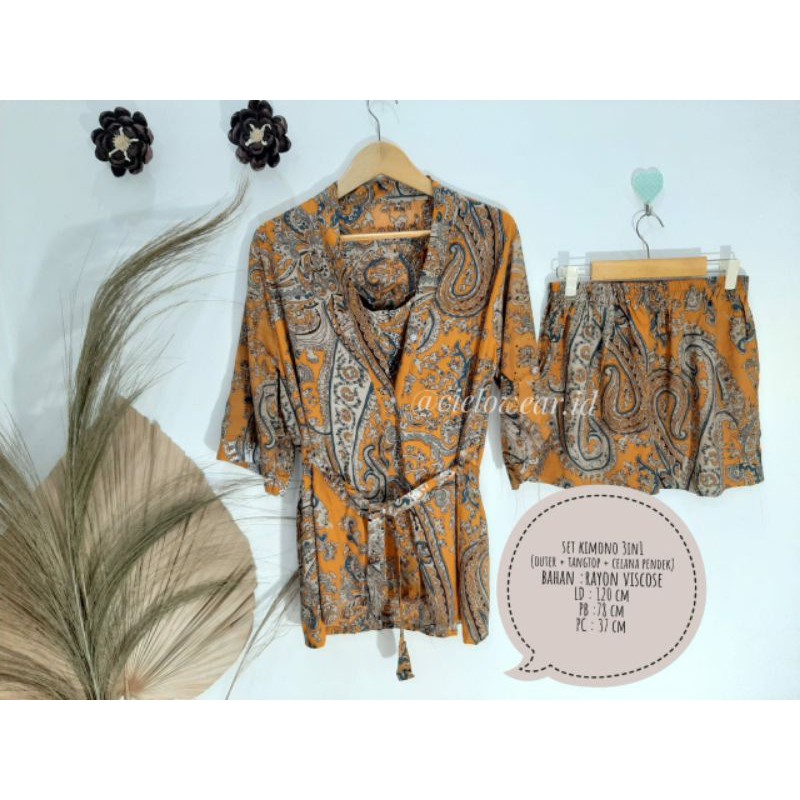 set kimono 3in1 rayon viscose