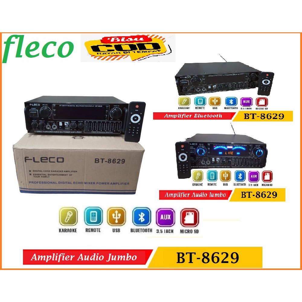 Amplifier Bluetooth Fleco BT-8629 USB SD Digital Audio Power Jumbo-Garansi resmi