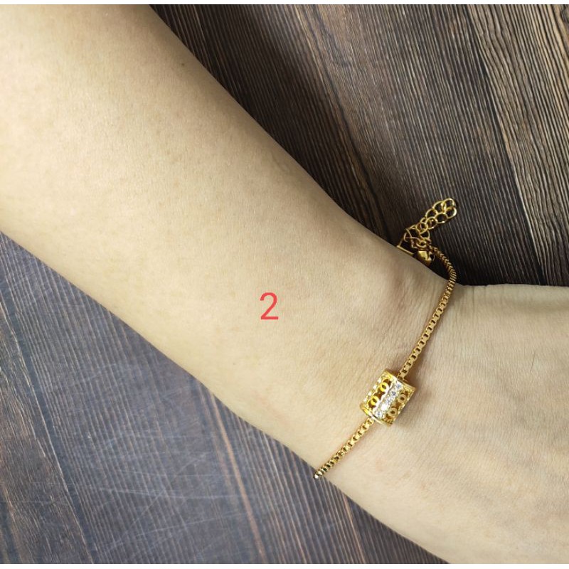 Fifi Fashion Gelang Simple Kekinian Model Perhiasan Lapis emas 12#