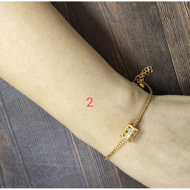 Fifi Fashion Gelang Simple Kekinian Model Perhiasan Lapis emas 12#