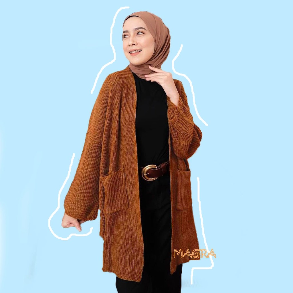 LONG CARDIGAN RAJUT TEBAL OVERSIZED MAGRA-1